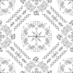 Poster - Hand drawn seamless floral pattern on a white background, vector textile template