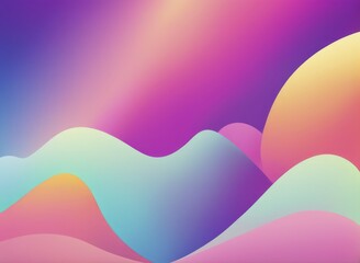  - Smooth gradients with wavy forms in sunset colors of pink, purple, blue, and orange, AI generated