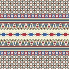 Poster - Ancient Egyptian traditional background, vector seamless pattern