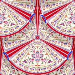 Poster - Seamless pattern design inspired by traditional Hungarian embroidery