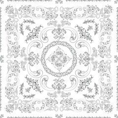 Poster - Hand drawn seamless floral pattern on a white background, vector textile template