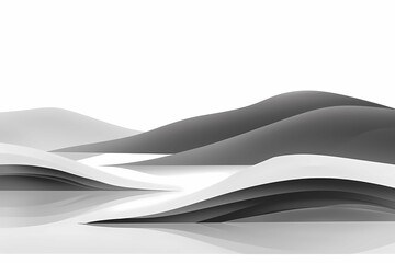 Poster - an abstract design of smooth black and white waves creating a flowing pattern, illustration, ai gene