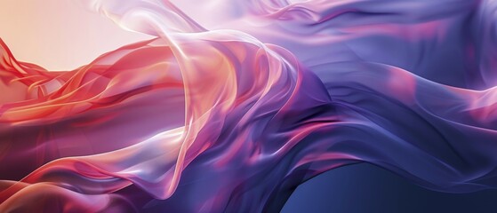 Poster - Abstract depiction of flowing fabric with vibrant colors and smooth textures, creating a dynamic, ethereal scene, AI generated