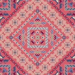 Poster - Traditional Georgian folk art embroidery vector pattern