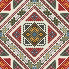 Poster - Traditional Georgian folk art embroidery vector pattern