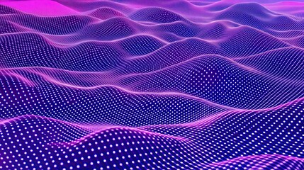 Poster - illustration of data tech. futuristic abstract background. dark wave with connecting particles