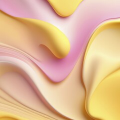 Poster - Pastel abstract image with soft, wavy lines and gradients in pink, yellow, and orange tones, creating a gentle look, AI generated