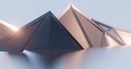 Poster - 3d render abstract architecture background building geometric shape