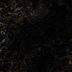 Aufkleber - Intricate golden organic shapes gracefully create a striking and eyecatching abstract design against a dark backdrop