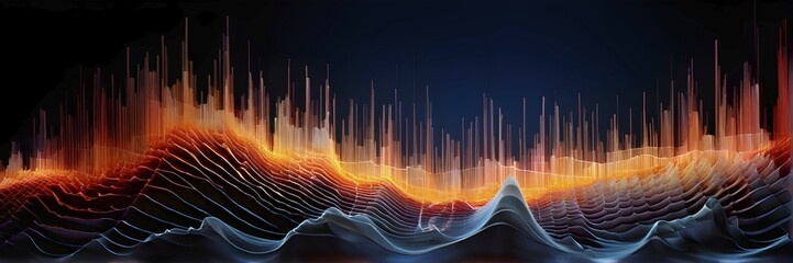 Poster - AI generated abstract art conveying sound waves and digital particles