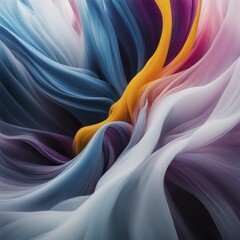 Aufkleber - Flowing wavy textures with gradient hues of blue, orange, purple, and soft pinks in an abstract design, Color Smoke, AI generated