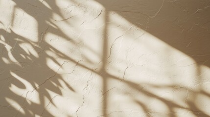 Poster - Intricate shadows dance across a textured surface, revealing the beauty of sunlight filtering through leaves. This artistic display showcases nature's elegance during a serene moment
