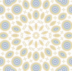 Poster - White background with abstract color radial pattern