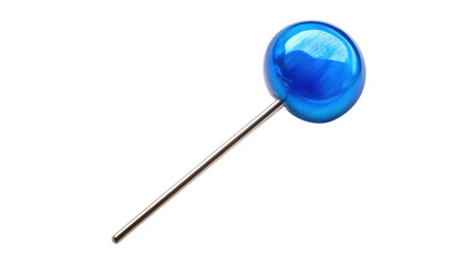 Poster - Blue push pin on transparent background, angled view. Transparent background