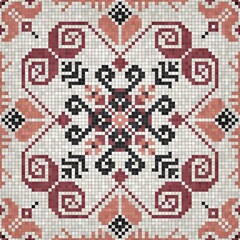 Poster - Mosaic tiles background, seamless vector pattern