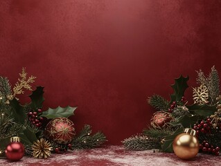 Wall Mural - red christmas background