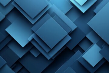 Poster - Layers of blue geometric shapes create a modern and dynamic abstract background design