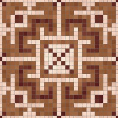 Poster - Mosaic tiles background, seamless vector pattern
