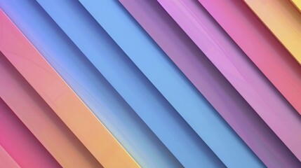 Poster - Geometric abstract with colorful diagonal gradient lines in shades of pink and blue, AI generated