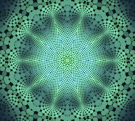 Poster - Abstract background with radial dotted pattern