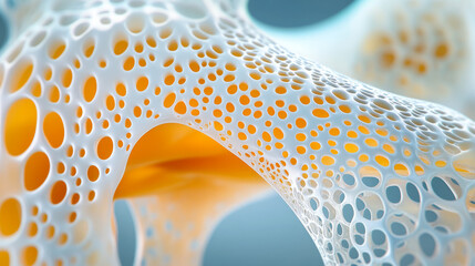 Poster - An illustration of nanomaterial-inspired sea sponge skeleton structures, highlighting their intricate silica networks and natural engineering,