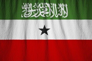 Poster - Closeup of Ruffled Somaliland Flag, Somaliland Flag Blowing in Wind