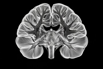 Poster - Detailed view of a human brain showcasing its intricate structure and neural pathways