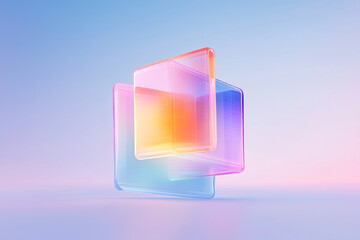 Leinwandbilder - A modern poster concept where multiple cubes stack in perspective, each side showcasing stylized data readouts or holographic designs,