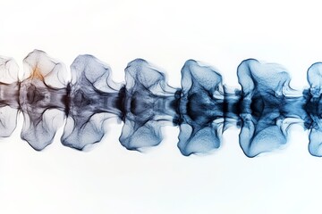 Aufkleber - Abstract representation of flowing smoke with a symmetrical pattern in blue and white tones