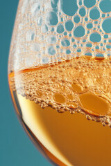 Poster - A detailed macro shot of sediment and wine crystals forming inside a glass, illustrating the chemistry and character of aged wines,