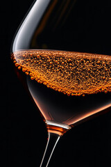 Poster - A detailed macro shot of sediment and wine crystals forming inside a glass, illustrating the chemistry and character of aged wines,