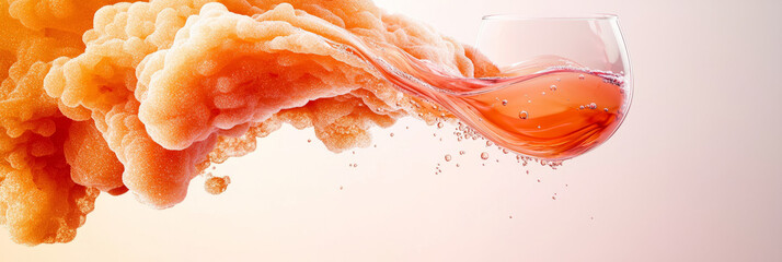 Poster - A detailed macro shot of sediment and wine crystals forming inside a glass, illustrating the chemistry and character of aged wines,