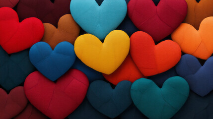 Poster - A creative digital artwork depicting colorful hearts and helping hands interwoven, representing the unifying power of kindness,
