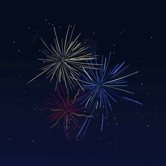 Poster - Fireworks vector graphic, abstract art illustration