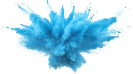 Poster - light blue powder explosion creating a cloud on transparent background. transparent background