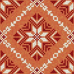 Poster - Mosaic tiles background, seamless vector pattern