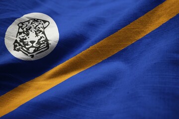 Poster - Ruffled Flag of Bophuthatswana Blowing in Wind
