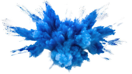 Poster - vibrant blue powder explosion on transparent background. transparent background