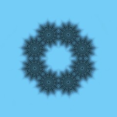 Poster - Abstract pattern shape on blue and green background