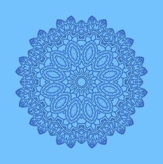Poster - Shape with abstract pattern on blue background