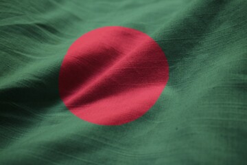  - Ruffled Flag of Bangladesh Blowing in Wind