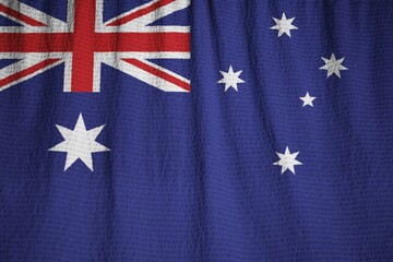 Poster - Ruffled Flag of Australia Blowing in Wind