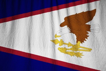 Poster - Ruffled Flag of American Samoa Blowing in Wind