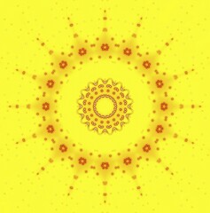 Poster - Bright pattern background with abstract sun