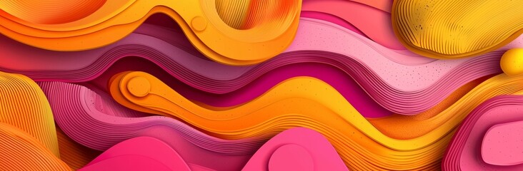 Poster - Horizontal colorful abstract wave background featuring peru, firebrick, and light sea green hues. Suitable for use as texture, background, or wallpaper
