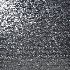 Poster - Small silver hexagonal shapes tightly packed together, creating a reflective metallic texture, AI generated