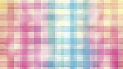 Poster - Mosaic of blurred squares in soft pastel shades of warm and cool tones, ai generated, AI generated