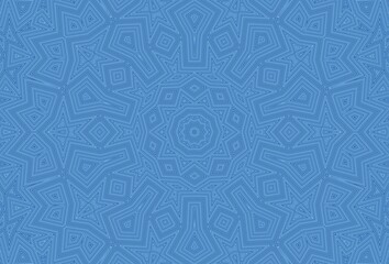 Poster - Blue background with abstract lines pattern