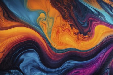 Poster - Dynamic swirls of vibrant fluid art, AI generated