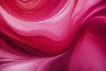 Poster - Fluid abstract art with a mixture of pink and red swirls and textures, AI generated